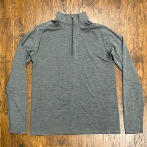 lululemon Metal Vent Tech Half Zip: Slate/White, Large